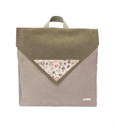 Τσάντα πλάτης Salina Floral Pink Leather