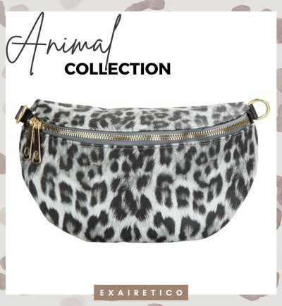 Τσαντάκι Bum Bag Animal Print Grey Leopard